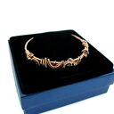 Bransoleta mankietowa z turmalinem i hematytem - miedziany cuff