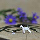 Foksterrier - bransoletka z psem, srebro 925