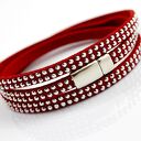 bransoletka skórzana MAGNETOOS SUEDE bordeaux