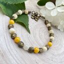 Bransoletka w stylu vintage z jadeitem i motylem