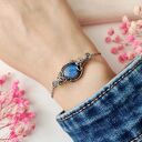 Bransoletka Labradoryt stal chirurgiczna handmade wirewrapping