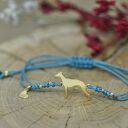 Whippet / Chart angielski - bransoletka z psem, srebro 925 pozłacane