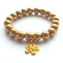 Bransoleta caramel&gold flower
