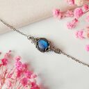 Bransoletka Labradoryt - stal chirurgiczna i wire wrapping (regulowana)