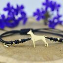 Doberman lub Pinczer - bransoletka z psem na szczęście, srebro 925 pozłacane