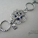 Bransoletka Lapis Lazuli ze stali chirurgicznej - wire wrapping