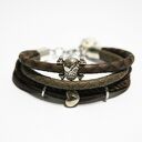 Bransoletka - Czaszka, pirat - brązowa