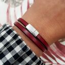 Bransoletka skórzana magnetoos double bordo