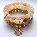 Bransoleta tiger stones&openwork heart