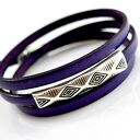 bransoletka skóra MAGNETOOS TRIPLE VARIUS purple