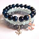 Bransoleta navy stones&clover