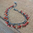 Bransoletka - karneol na łańcuszku