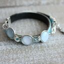 Turkusowa bransoletka z zawieszką miś glamour (charms)