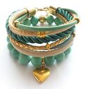 Bransoleta mint&gold heart