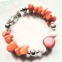 Pomarańczowa bransoletka uniwersalna - handmade z regulacją
