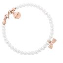 Bransoletka z białych pereł SWAROVSKI® CRYSTAL z kokardką z różowego złota