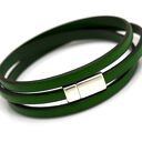 Bransoletka skórzana magnetoos triple green