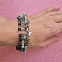 Bransoletka handmade z kamieniami sieczka w stylu etno boho - Ruda Klara