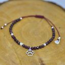 Łapa / łapka - bransoletka z serduszkiem i z granatem