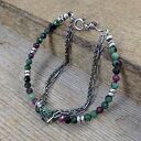 Bransoletka - zoisyt z łańcuszkami