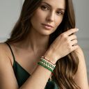 Zestaw 4 bransoletek „Leśna Przeplatanka” z różyczkami - boho z koralików
