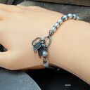 Białe perły i oksydowane srebro 925 - bransoletka handmade dla niej