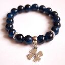 Bransoleta navy stones&clover