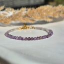 Bransoletka Ombre z kamieni naturalnych Ametyst (3 mm) - stal chirurgiczna