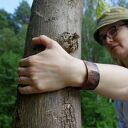 Szeroka miedziana bransoletka Zebra z naturalną patyną