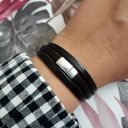 Bransoletka skórzana magnetoos triple black