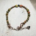 Unakit bransoletka w kolorach wiosny b25 - miedź (wire-wrapping)