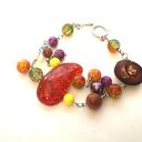 Duża kolorowa bransoletka etno boho handmade
