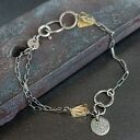 Cytryn. Surowa srebrna bransoletka