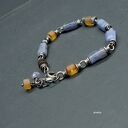 Tanzanit, bursztyn - bransoletka 02