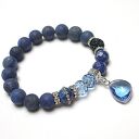 Bransoletka Navy Blue i Ice vol 2 z matowego lapis lazuli