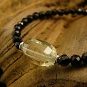 Bransoleta amulet ochrony i regeneracji z prasiolitem i turmalinem - srebro 925