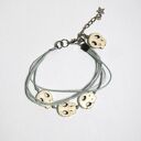 Bransoletka - Czaszki - szara, sznureczki