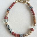 Bransoletka ROOTS jaspis dalmatyński, kryształ górski, jaspis czerwony