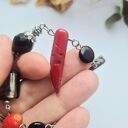 Bransoletka uniwersalna z koralem i szkiełkami - boho