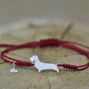 Jamnik szorstkowłosy - bransoletka z psem, srebro 925