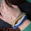 Ręcznie robiona bransoletka sznurkowa boho - uniwersalna i regulowana Box L1