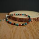 Bransoletka stal chirurgiczna - agat, hematyt