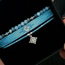 Zestaw niebieskich bransoletek "Winter Sky" - Akwamaryn i Apatyt