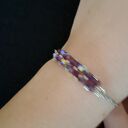Crystal Square Amethyst - Delikatna bransoletka z kryształów Preciosa Amethyst AB