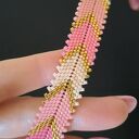 Różowo-Złota Bransoletka z Koralików "Pink Chevron"