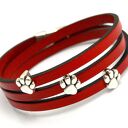 Bransoletka skórzana magnetoos triple animallo red