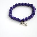 Bracelet by SIS: miś w granatowych koralach