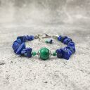 Bransoletka kobaltowa - lapis lazuli, malachit