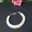 Bransoletka White Snake - biała biżuteria ślubna handmade