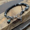 Bransoletka Onyx unisex 01 ze srebra oksydowanego 925 i czarnego onyksu
